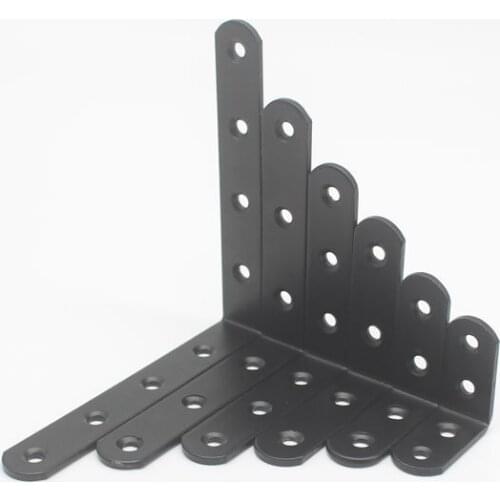 4Pcs Thickened stainless steel corner code 90 degree L-shaped right angle corner code triangle bracket black corner code
