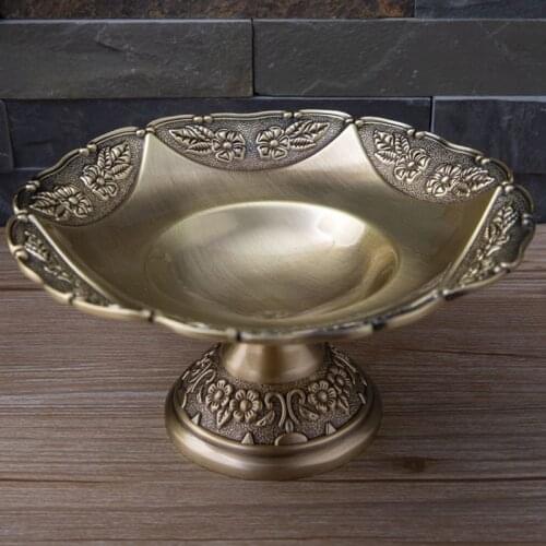 Vintage Fruit Storage Tray Snack Nuts Candy Plate Luxury Retro European High Stand Home Restaurant KTV Desktop Fruit Basket