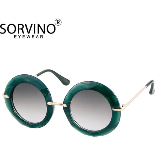 Vintage Designer Purple Bold Round Sunglasses Women Luxury Brand 90s Retro Candy Yellow Circular Sun Glasses Big Shades SN201