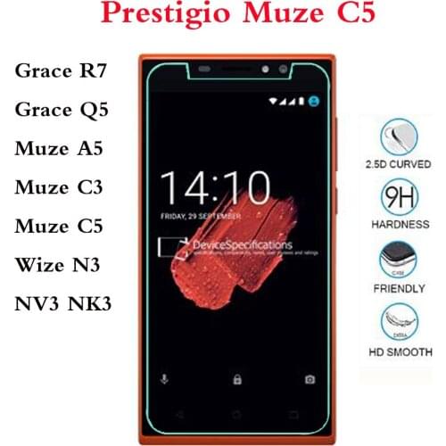 Tempered Glass For Prestigio Grace Q5 Screen Protector Film For Prestigio Muze A5 C3 C5 Wize N3 NV3 NK3