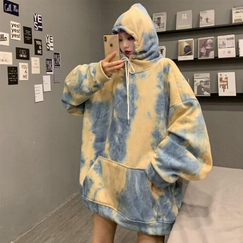 2020 Fashion Hoodies Women Sweatshirts Harajuku Pockets Print Colorful Autumn Ladies Hoodies Long Sleeve Spring Pullovers Female