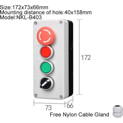 Arrow Sign Indicating Start Stop Self Momentary Waterproof Button Box Switch Emergency Stop Industrial Handheld Control Box