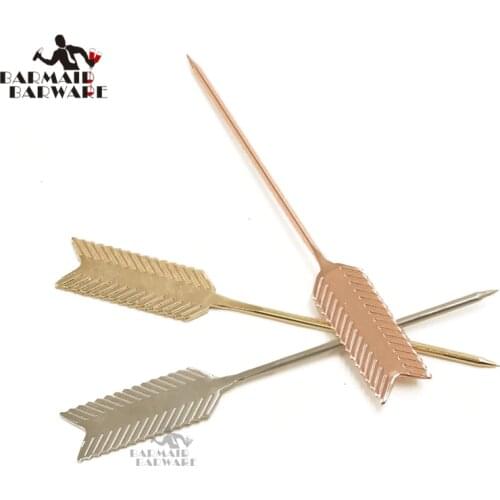 1Pcs Fruit Cocktail Pick Stick Stainless Steel Fruit Sticks Bar Tools Drink Stirring Sticks Martini Pick Party Accessory