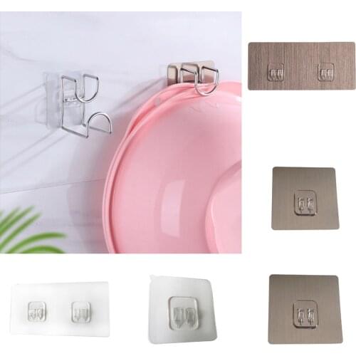 1 Pcs Wall Mount Adhesive Hanger Sticker Hooks Bathroom Kitchen Waterproof Sticky Hook Home Wall Mounted Anti-Slip Shelf Sticker