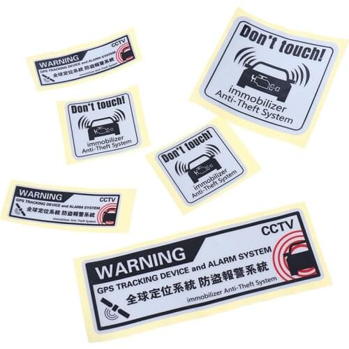 2/3pcs Warning Lable GPS TRACKING Alarm System Sticker Anti-Theft Sticker Reflective Vinyl Sticker For Car Motocrclye Bike