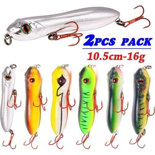 2PCS 16g-10.5cm Snake Head Fishing Lures Bass Carp Pencil Bait Topwater Artificial Hard Fish Lures Wobbler Fishing Tackle