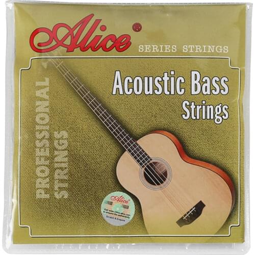Alice A616-L A618-L Acoustic Bass Strings Full Set 4 Strings Steel Hexagonal Core Coated Copper Alloy Wound Silver Ball-End