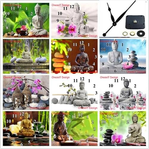 Diamond painting with Mechanical clock Buddha home decortion dolphin diamond embroidery clock diamond mosaic sale wall sticker