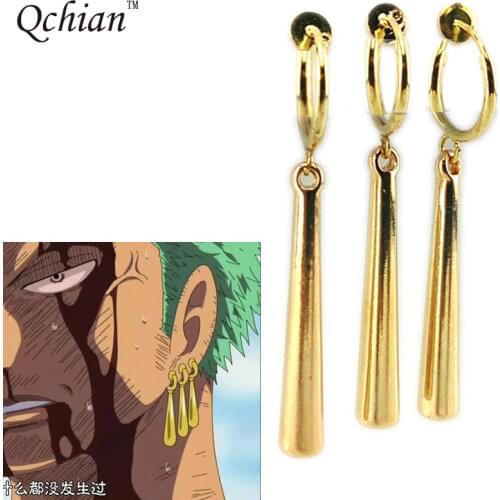 Anime cosplay one piece Sauron earrings ZORO without pierced earrings pendientes stud earrings ear cuff hot sale
