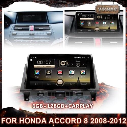 For Honda Accord 8 2008-2012 Android 10.0 Car Radio Multimedia Video Player Auto Stereo GPS Navigation Carplay AutoRadio 6+128G