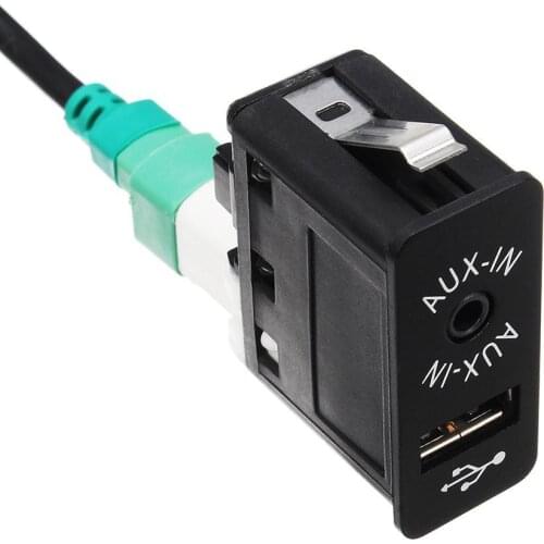 Car AUX USB Socket Switch with Cable for BMW E60 E61 E63 E64 E87 E90 E70 F25