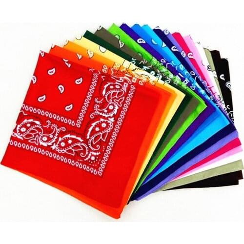 Bandana Handkerchiefs Head Bandannas For Men Women Paisley Cowboy Square Head Scarf Black Blue Red Polyester Bandanas Pañuelo#p3