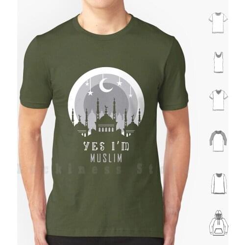 Yes I'm Muslim T Shirt 6xl Cotton Cool Tee Muslim Islam Islamic Mosque Quran Arabic Celebration Eid Mubarak Religion Yes Im