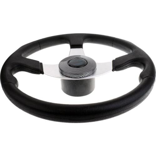 Performance Boat Steering Wheel - with Cap and Comfort Grip - Great for Marine Pontoon Boat Yacht