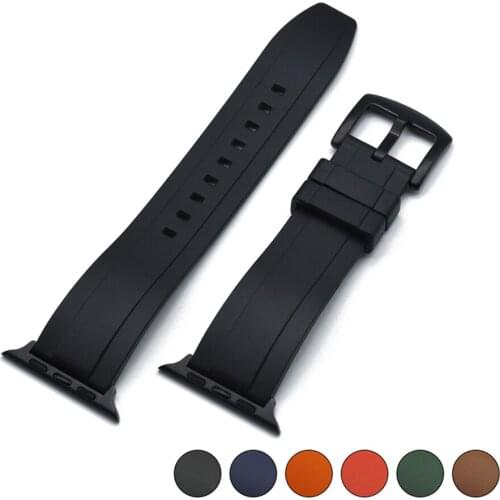 Strap For Apple Watch 38mm 40mm 42mm 44mm Rubber Wristband Bracelet Accessories For iWatch Band 6 5 4 3 2 1 SE