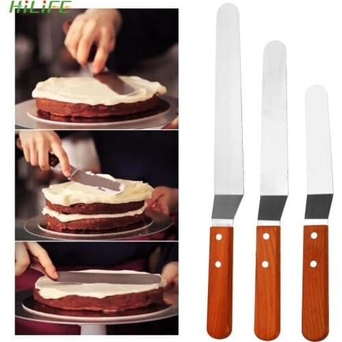 HILIFE Butter Spreader Spatula Cake Cream Knife Stainless Steel Fondant Pastry Cake Decor Kitchen Smoother Tool