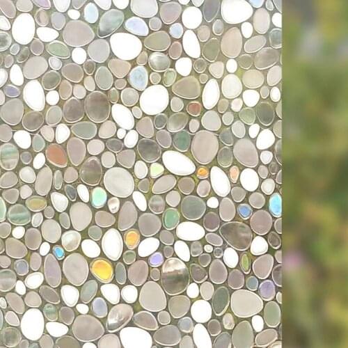 HobbyLane 3D Irregular Pebble Refraction Colorful Window Film for Home Office