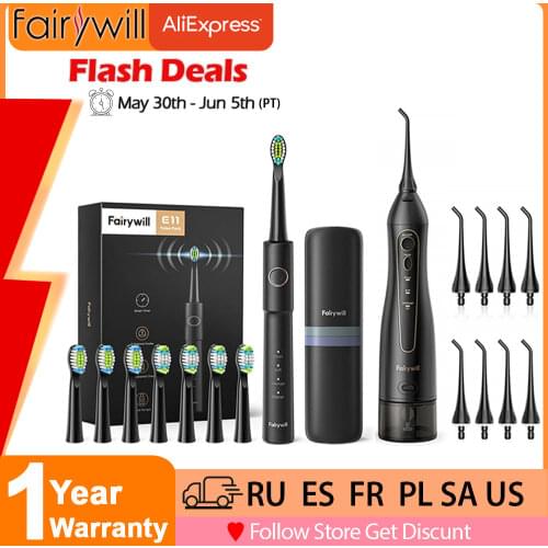 Fairywill Portable Oral Irrigator USB 300ml Rechargeable Dental Water Flosser Irrigator Dental Teeth Cleaner 3 Modes for Adult