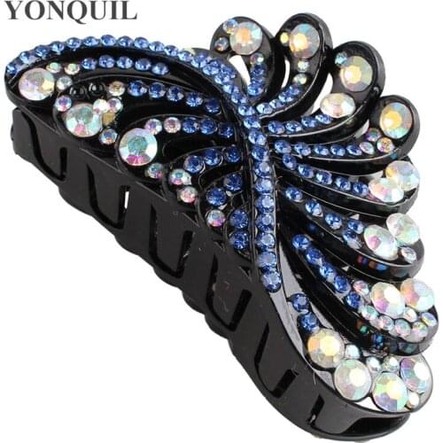 Rhinestone Colorful Hair Claws for Women Bridge Shape Full Crystal Shining Hair Clip Ladies Hair Headwear Accessories