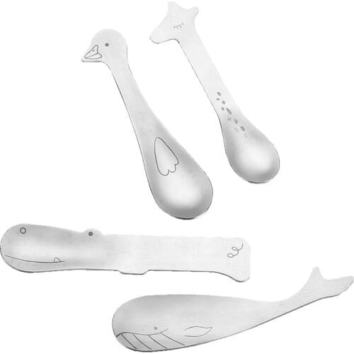 Animal Shape Ice Cream Spoon Stainless steel Coffee Tea Serving Spoons Stirring Serving Scoop Cake Dessert Tableware