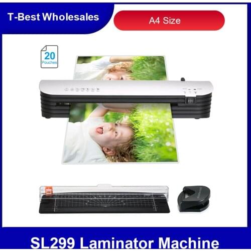 Dodocool SL299 Laminator Machine Set A4 Size Hot and Cold Lamination 2 Roller System with 20 Laminating Pouches Paper Cutter