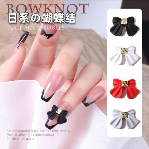 10 Pcs Metal Bowknot Tie 3D Nail Art Decorations Charm Jewelry Gel DIY Japanese Style Ornament Manicure Design Accessories
