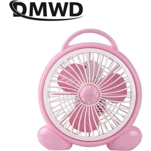 DMWD 8'' Mini Desktop Personal Electric Cooling Fans Portable Air Conditioning Fan Cooler Ventilator Wind adjustable Office Home