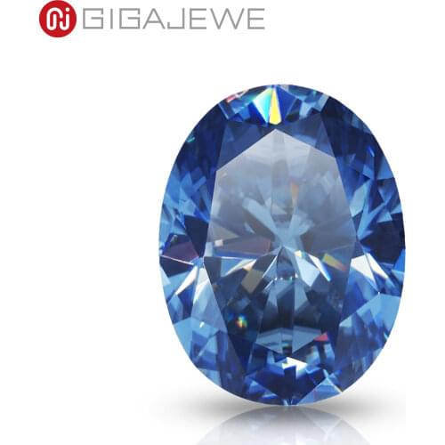 GIGAJEWE Customized Oval Blue Cut Color VVS1 Natural Growth Moissanite Loose Diamond Test Passed Gemstone For Jewelry Making