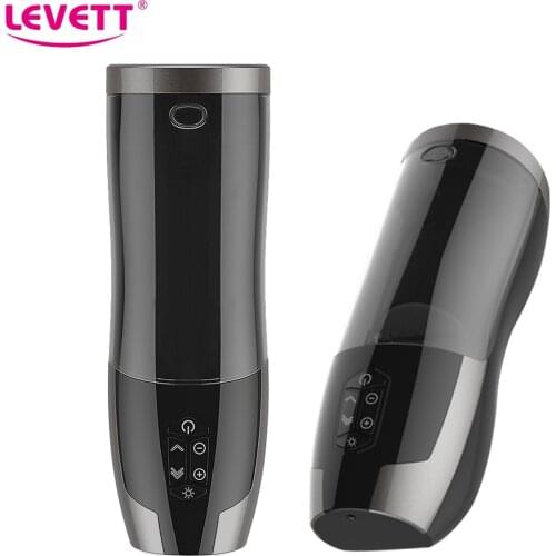 LEVETT Men Automatic Masturbator Cup Heating Electric Thrusting Sucking Realistic Vagina Male Masturbation Sex Toys Sexshop