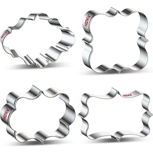 ZADE Plaque Cookie Cutter for Fondant Baking Wedding Plaque Frame Cookie Cutter - -Stainless Steel