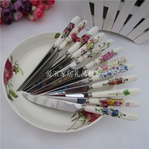 Large knife, Western food, Korean, tableware, ceramic handle, stainless steel, steak knife, cake knife, fruit knife