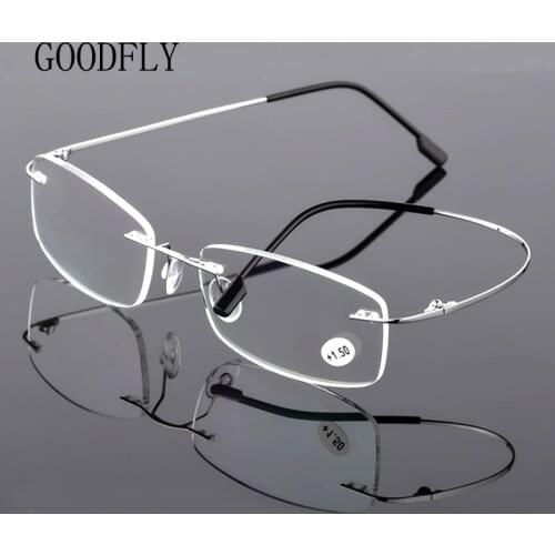 Reading Glasses Men Titanium Blue Light Blocking Glasses Women Metal Square Rimless Glasses Frame Eyeglasses Frames Eyewear 2021