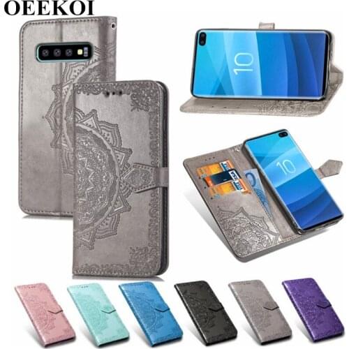 OEEKOL Datura Flower Flip Cover Leather Case for Samsung Galaxy S10 Plus/J7 Duo/J7 2018/J6 Plus/J6 2018/J5 Prime/J4 Plus/J4 Core