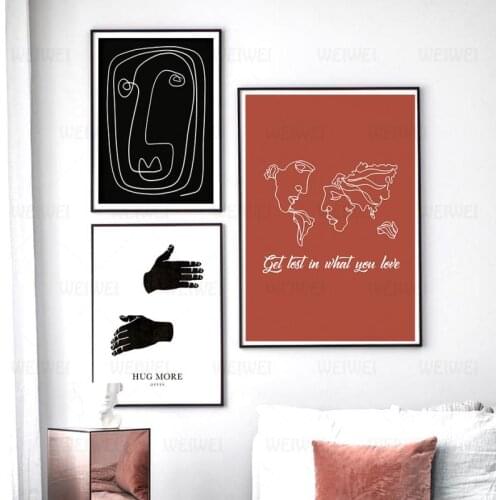 Home Decoration Poster Character Stick Figure Abstract Canvas Painting Bedroom Living Room Wall Art Decoration Frameless Style