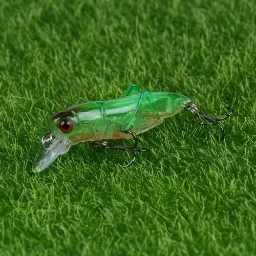 1PCS Small Grasshopper Topwater Bait Hard Fishing Lure 55mm 3.5g Wobblers Lifelike 3D Eye Crankbait Minnow Pesca Tackle