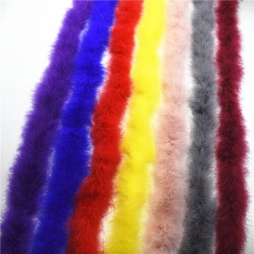 2Yards/Lot Fluffy Marabou Feather Boa Trims Dyed Turkey Feathers for Crafts Shawl Wedding Party Scarf Feathers Decoration Plumes