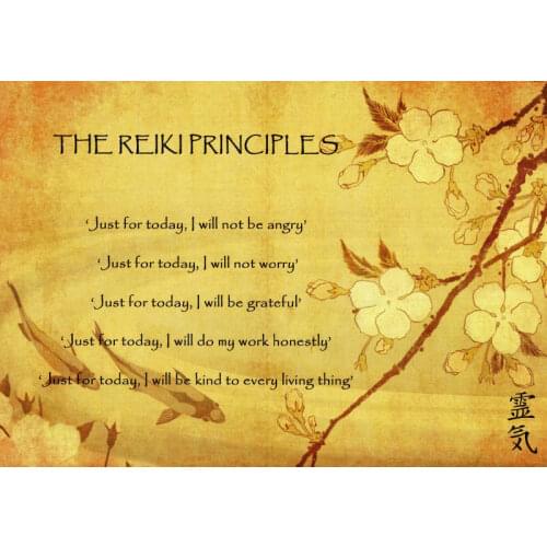 The Reiki Principles Art Print Silk Poster for Your Home Wall Decor 24x36inch