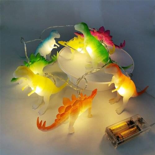 1m 8leds Silicone Dinosaur Led String Lights Garland for Christmas Halloween Room Decorative Navidad Natal Gifts New Year Decor