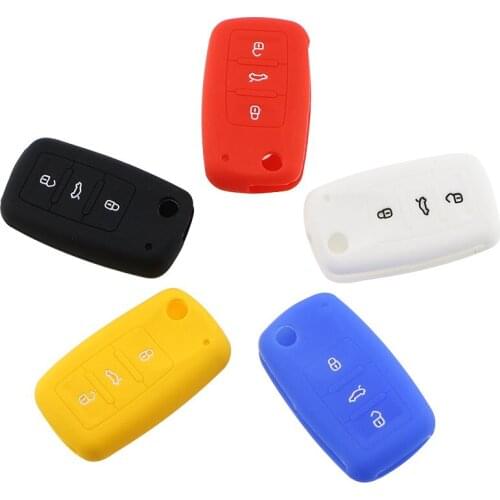Silicone Car Key Case Cover for Volkswagen VW Polo Passat B5 Golf 4 5 6 Jetta Mk6 Tiguan Gol CrossFox Plus Eos Scirocco Beet
