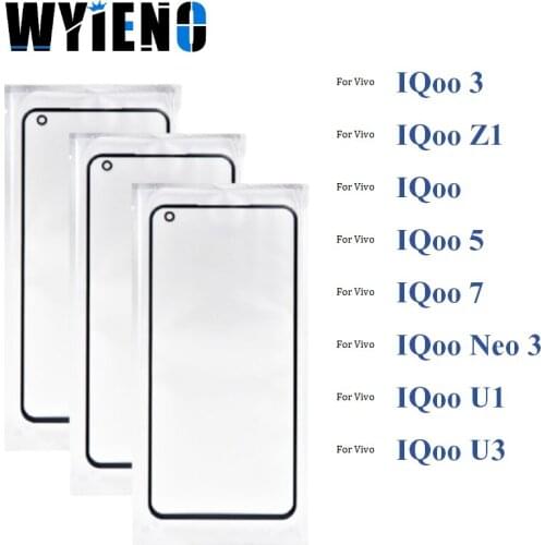 Black Digitizer LCD Sensor Glass For Vivo IQOO 3 Z1 5 7 Neo 3 U1 U3 Touch Screen Glass lens + With OCA 10pcs/lot