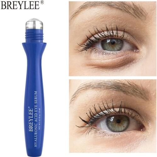 BREYLEE Hyaluronic Acid Eye Serum Improve Anti-Puffiness Firming Eye Bag Eye Roller Massage Cream Remove Fine Lines Moisturizing