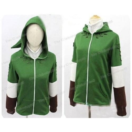 The Legend of Zelda Link Hoodie Zipper Coat Jacket Hooded Sweater Cosplay Costume