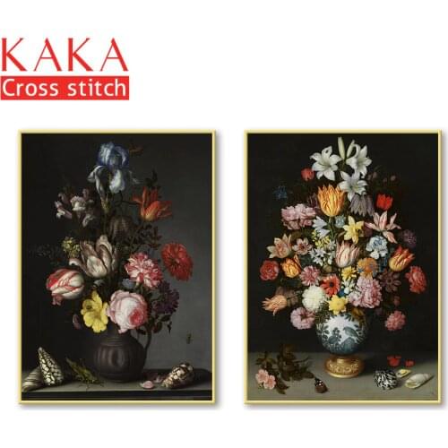 Cross stitch kits,Embroidery needlework sets with printed pattern,11CT-canvas for Home Decor Painting,Flowers Full NCKF285