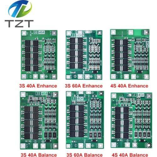 3S/4S 40A 60A Li-ion Lithium Battery Charger Protection Board 18650 BMS For Drill Motor 11.1V 12.6V/14.8V 16.8V Enhance/Balance