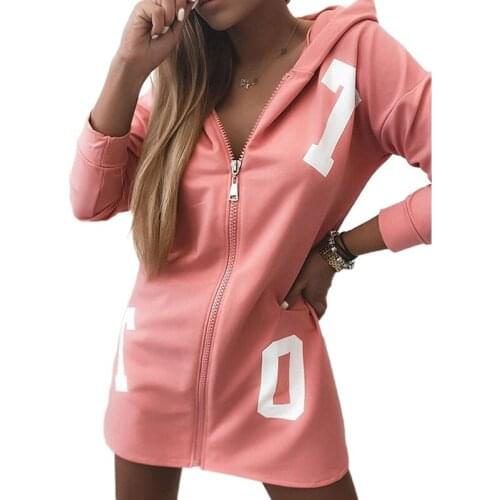 2021 Autumn EA Winter Casual Women Letter Long Hoodies Coat Zip Up Outerwear Pullover Jacket Plus Size Outwear Tops Sweatshirt