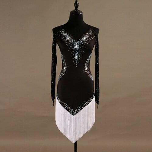 One sleeve latin dance competition dresses women samba rumba tango latin dance dress latin dance costumes women lq053