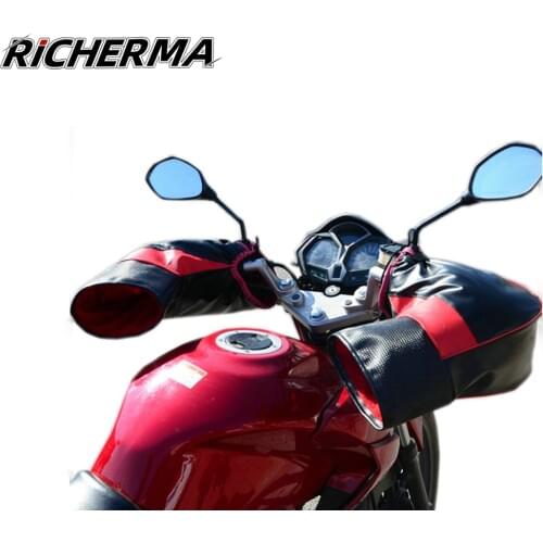 Winter Waterproof Motorcycle Gloves Warm Fleece Leather Gloves Breathable Scooter Handlerbar Gloves Male Winter Moto Equipment