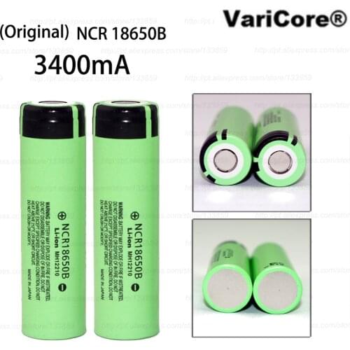 2 pcs. New Original 18650 3.7V 3400mAh NCR18650B lithium Rechargeable battery industrial equipment using