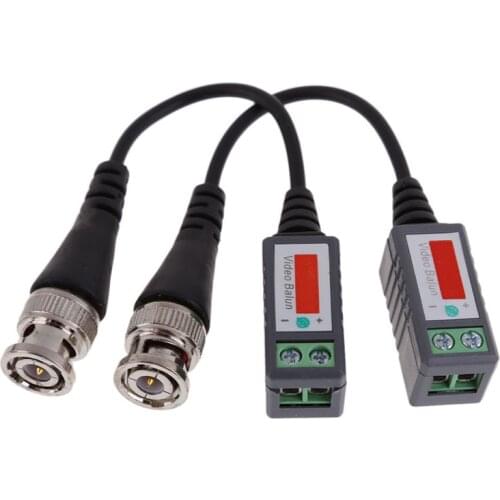 2pcs CCTV Camera Passive Video Balun Transceiver BNC Connector Coaxial Transmission Cable Video Surveillance Parts