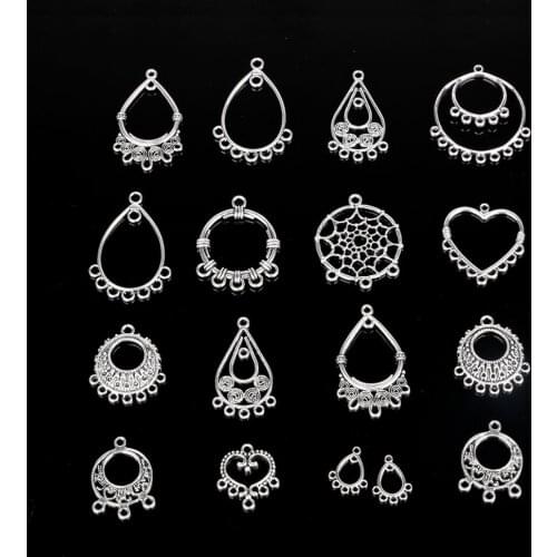 2020 10Pcs Vintage Alloy Earrings Pendant Dangle Earrings Connector DIY Handmade For Lady Gift Craft Findings Accessories